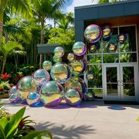 Ballons gonflables métalliques à double couche, grands ballons disco brillants avec pompe à air, ballons en PVC réutilisables pour la décoration d'événements de grande envergure