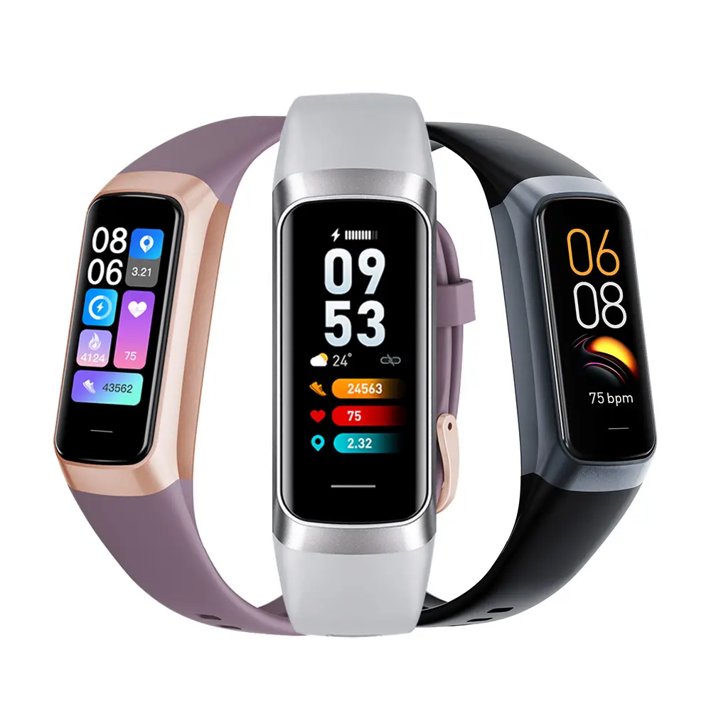 Orologio sportivo C60 1.1 "schermo AMOLED HR BP temperatura corporea Fitness Tracker Inteligente C60 Smart Watch braccialetto Smart Band