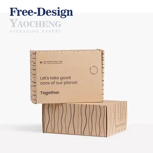 Free Design Single Pass Printer Kraft Paper Bag Corrugated Box And Corrugated Shipping Carton Logo Box