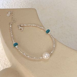 <b>Silver</b> Ruitai S925 Sterling <b>Silver</b> <b>Beaded</b> Bracelet Women Summer Ins Style Niche Design High End Jewelry - Product Image 1