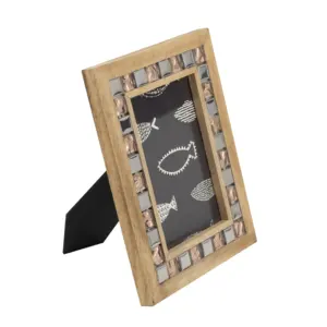 高品质定制木质相框盒支架墙艺术相框展示带垫子图片