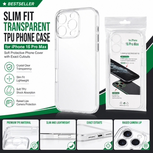 Coque de téléphone transparente en TPU antichoc et étanche, ajustement parfait, personnalisable en usine, pour 16 Pro Max, protection souple - Product Image 1