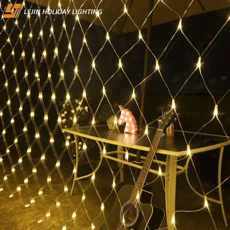 PVC warm white large decorative LED string net light for outdoor patio lighting