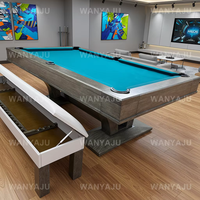 Table de billard américaine de style antique avec banc, à plateau en ardoise, de 7, 8 et 9 pieds, conforme aux normes de tournoi, à vendre