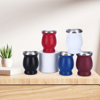Gourde isotherme en acier inoxydable à double paroi avec logo personnalisé, 8 oz, écologique, portable, pour le bureau, tasse à yerba maté