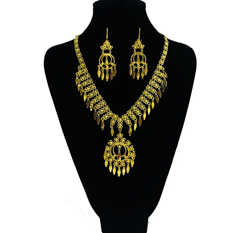 Arab Jewelry Set Tassel African Jewelry Sets Dubai Gold Color Ethiopian Nigerian Wedding Jewelry Sets