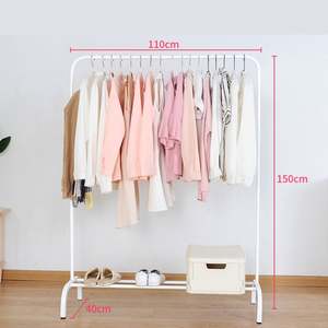Simple Coat <b>Rack</b> Double-bar Clothes Hanger Floor Indoor Room Clothes Hanger Household Bedroom Clothes Storage <b>Rack</b> - Product Image 5