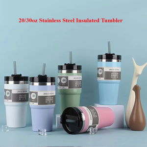 Gobelet isotherme en acier inoxydable de 20 oz avec paille et couvercle, tasse à café portable pour le bureau, la voiture et la salle de sport - Product Image 2
