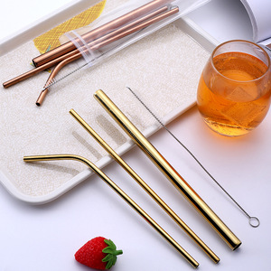 304 stainless steel <b>straw</b> set, food grade color-plated <b>metal</b> <b>straw</b>, milk tea <b>straw</b>. - Product Image 4