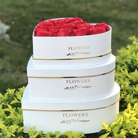 Boîte-cadeau en forme de coeur estampage à chaud simple Boîte à fleurs Ensemble de 3 coffrets cadeaux à fleurs