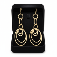 Boucles d'oreilles pendantes multicouches géométriques dorées, bijoux fantaisie modernes pour femmes