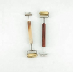 Outil de réflexologie facial en cuivre, acupuncture, massage de points de peau, avec poignée en corne de bœuf, 1 pièce - Product Image 6