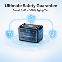Station d'alimentation portable 110V 220V 12V 24V 1200W 1120Wh LiFePO4 à onde sinusoïdale pure, générateur solaire pour recharge de voiture