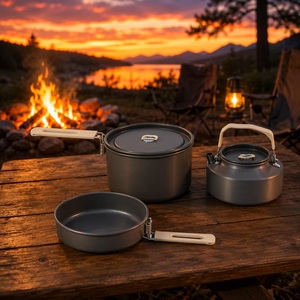 <span class=keywords><strong>Set</strong></span> Peralatan Masak <span class=keywords><strong>Camping</strong></span> <span class=keywords><strong>Outdoor</strong></span> 3-4 Orang, <span class=keywords><strong>Set</strong></span> Panci Lipat Portabel dengan Ketel 1.1L, Peralatan Memasak Ringan untuk Alam Liar - Product Image 5