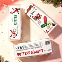 Cadeau de Noël fantaisie en forme de beurre salé à presser, lot de 12 pièces en boîte de présentation, cadeau promotionnel de Noël pour les fêtes