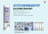 Sellador de Silicona Neutro SOZEN-510, Pegamento de Silicona para Ducha, Cocina y Baño, Sellador de Silicona de un Solo Componente Personalizable, Alta Adhesión