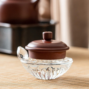 Soporte de cristal transparente para tapa de tetera con diseño de vaina de loto, para ceremonia del té Gaiwan, adorno decorativo - Product Image 3