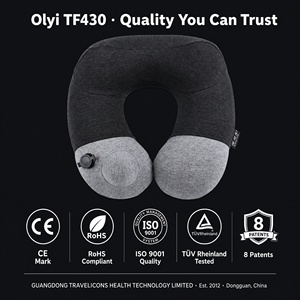 Olyi Oreiller de <span class=keywords><strong>voyage</strong></span> gonflable en U, auto-gonflant, avec housse en peluche lavable, pour avion, voiture, bureau, OEM ODM, vente en gros - Product Image 4