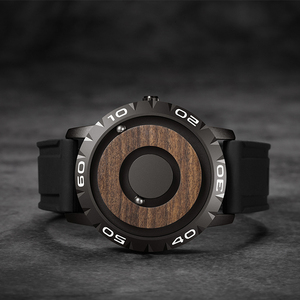 EUTOUR E031 <span class=keywords><strong>Orologio</strong></span> da Polso in Legno per <span class=keywords><strong>Uomo</strong></span> con Sfera Magnetica al Quarzo, Cinturino in Silicone, Visualizzazione <span class=keywords><strong>Touch</strong></span> - Product Image 5