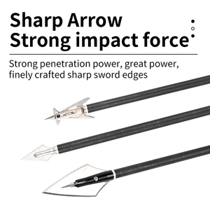 SPG Tir à l'<span class=keywords><strong>Arc</strong></span> Pointe de Flèche en Carbone 3 Lames 125 Grains Mécanique Composé Chasse <span class=keywords><strong>Cible</strong></span> Entraînement Broadheads - Product Image 4