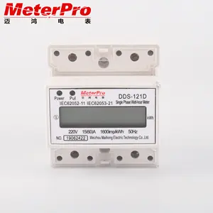 DIN rail 4 P lcd digitale eenfase modulaire energie meter