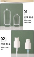 Emballage cosmétique pour huile capillaire et soins de la peau, flacon en verre de 30 ml, 50 ml, 100 ml avec pompe à lotion et vaporisateur pour sérum, fond de teint liquide