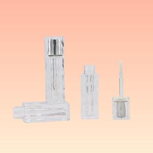 Hot Sell Factory Direct <b>Sales</b> Stock 3ml Capacity Transparent Square Wavy Pattern Lip Gloss Tubes - Product Image 2