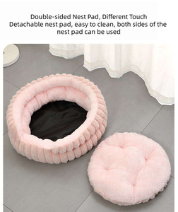 Cama para Perros de Tela Resistente, Ecológica, Cálida para Invierno, Ovalada, Grande, Cerrada, Universal para las Cuatro Estaciones - Product Image 2