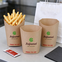 Gobelets à frites jetables en papier kraft, empilables, qualité alimentaire, avec logo personnalisé, pour la restauration rapide à emporter - Vente en gros usine