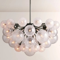 Lustre moderne en fer pour salon, salle à manger, cuisine, avec globes en verre, base E12