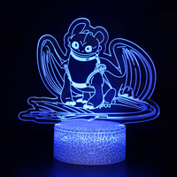 Lampe de table à LED 3D Dynamic Touch Colorful Train Your Dragon Series Cadeau créatif pour veilleuse de chevet