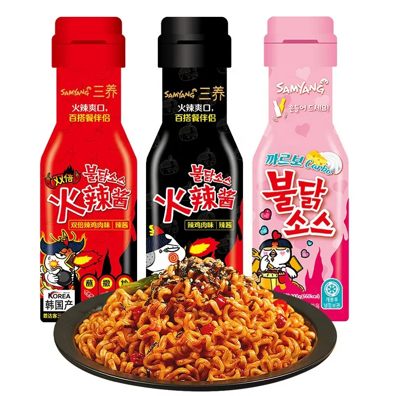 200 ग्राम बोतलबंद कोरियाई डबल मसालेदार चिकन फ्लेवर टर्की नूडल्स सॉस चावल नूडल्स के लिए रेमन हॉट सॉस