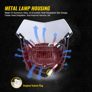 Faro LED para Motocross <span class=keywords><strong>Enduro</strong></span> para <span class=keywords><strong>Honda</strong></span> XR CRF MTX XLR 250 <span class=keywords><strong>450</strong></span>, Faro Delantero LED con Luces de Posición Blancas - Product Image 3