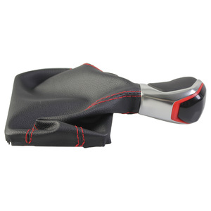 Couvercle de pommeau de levier de vitesse pour boîte de vitesses manuelle, noir avec surpiqûres rouges, pour boîte de vitesses à 5 ou 6 vitesses, ajustement universel, conception antidérapante - Product Image 5