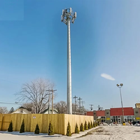 Tour de télécommunication monopôle en acier pour réseau 4G 5G