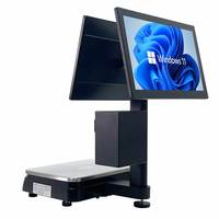 Báscula Electrónica para Carnicería CSS, Caja Registradora POS Multi-Idioma con Pantalla Táctil, Impresora de Etiquetas de Código de Barras, Reconocimiento por IA