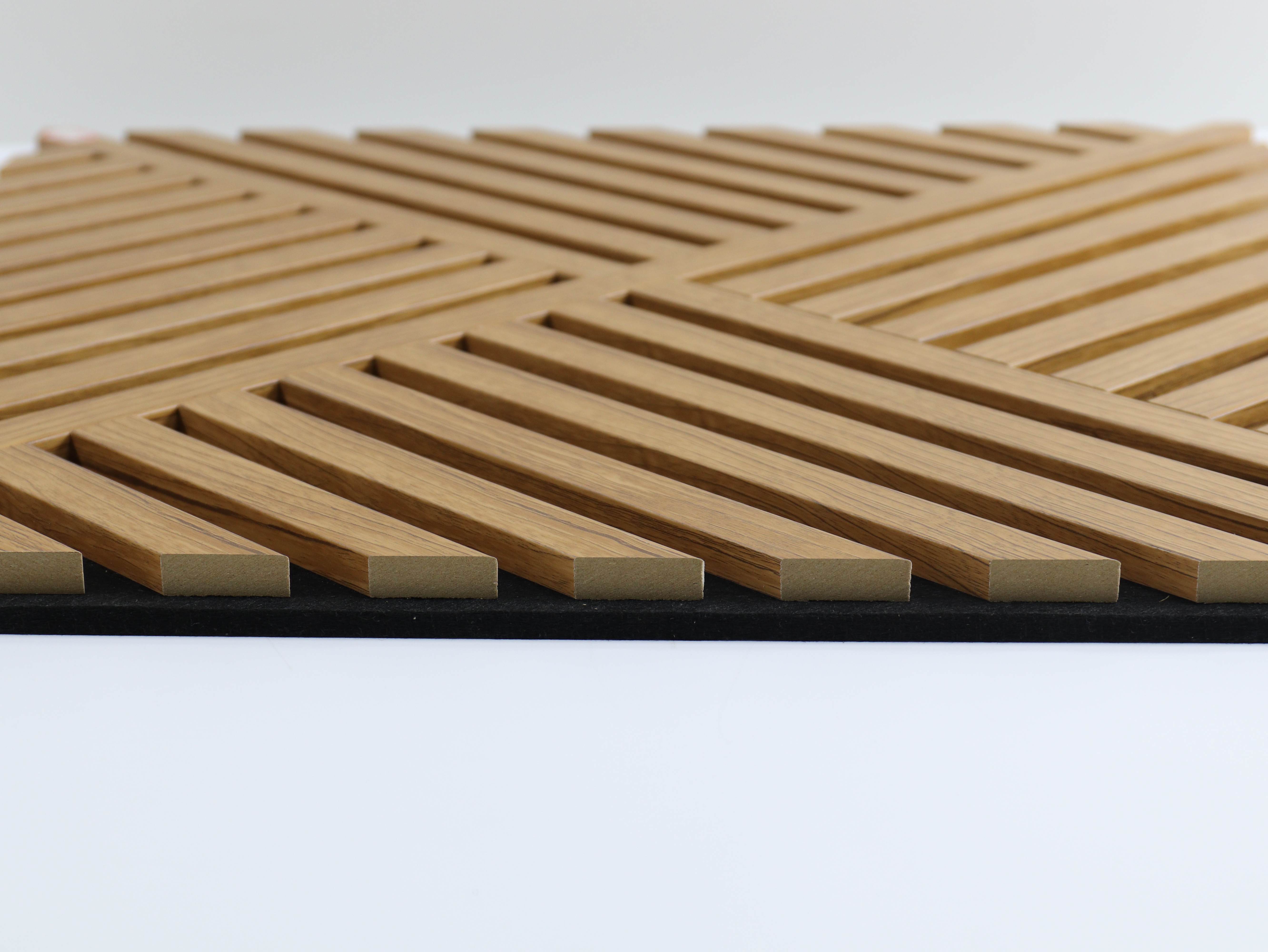 Sound Proof Eco-friendly Slat Wall Acoustic Natural Oak surface Wooden Slat Acoustic Panels