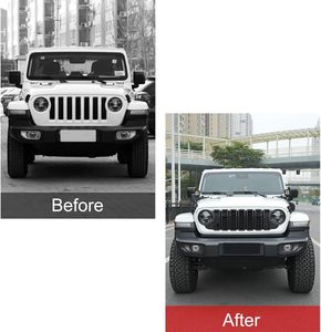 Front Grille Rooster Grillbescherming voor Jeep Wrangler JL 18-24 ABS Mat Zwart 20e Verjaardag Stijl - Product Image 4