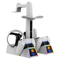 Vente en gros Station de charge pour double contrôleur RVB Accessoires pour PS5 VR2 avec connecteur magnétique et adaptateur secteur