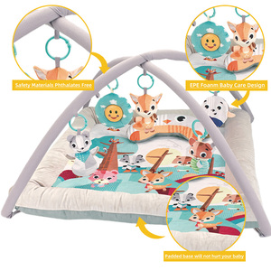 Tapete de Juego Educativo Temprano para Bebés con Juguetes Colgantes, Tapete de Gateo Suave con Música, Gimnasio de Actividades para Bebés - Product Image 3