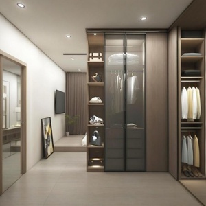 Customizable Luxury Contemporary <b>Foldable</b> Flat-Packed Bedroom Furniture Black <b>Wardrobe</b> - Product Image 6
