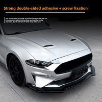 Nouveau Spoiler Avant pour Mustang MK6.5 2018-2023, Accessoire de Modification Extérieure en Noir Piano et Motif Fibre de Carbone OLIVER