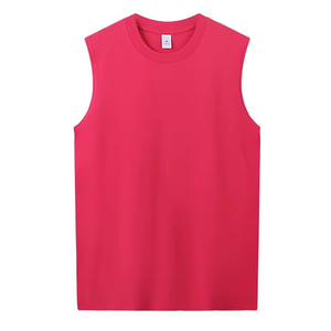 Camiseta sin mangas de algodón de alta calidad, de secado rápido y transpirable, 220 g/m², cuello redondo, para hombre, para gimnasio, entrenamiento, correr, deporte. - Product Image 3