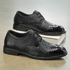 Zapatos de Vestir Formales para Hombre, de Cuero Genuino de Primera Capa, con Punta en Pico, Estilo Británico, Color Marrón Otoñal - Product Image 2