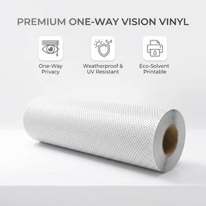 Film adhésif perforé PVC Premium One Way Vision pour publicité en vitrine, vitrines de magasins et confidentialité au bureau - Product Image 1