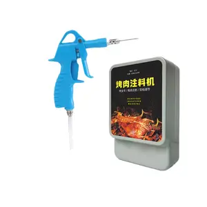 Fast Flavoring Stainless Steel Manual Brine Injector Kit Meat Marinade Injector Double Guns Barbeque Injection Machine