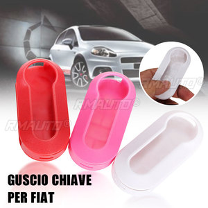 Boîtier de clé télécommande à 3 boutons pour Fiat 500 Brava Panda Punto Rouge/Rose/Blanc – Housse de protection pour télécommande - Product Image 1