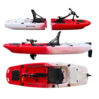 Kayak de pêche modulaire en plastique dur à double pédale divisible de 14 pieds avec système d'entraînement à pédale pour les eaux de l'océan