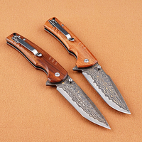 Couteau pliant Damas Premium avec lame en acier VG10, manche en bois de rose africain, roulement à billes, couteau de poche pour collection EDC