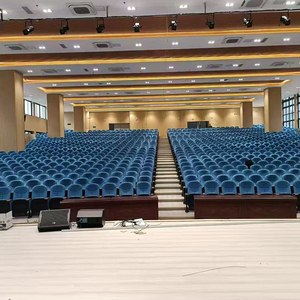Sillas Plegables de Plástico PP con Patas de <span class=keywords><strong>Hierro</strong></span>, Color Azul, para Auditorio, Iglesia, Escuela, Teatro, Hogar y Oficina, Venta al Por Mayor - Product Image 2